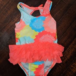 Cat and Jack bright floral tutu swimsuit